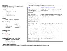 Math! What's It All About? Lesson Plan Math! What's It All About? Lesson Plan