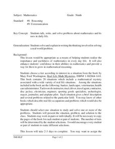 Mathematical Reasoning Lesson Plan Mathematical Reasoning Lesson Plan