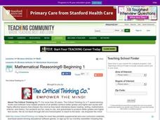 Mathematical Reasoning Worksheet Mathematical Reasoning Worksheet