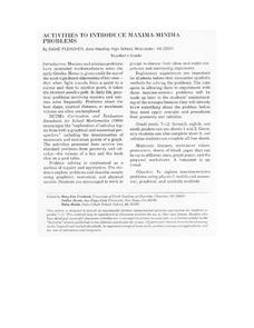Maxima and Minima Worksheet Maxima and Minima Worksheet