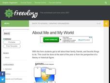 Me and My World Worksheet Me and My World Worksheet