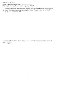 Mean Value Theorem Worksheet Mean Value Theorem Worksheet