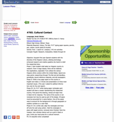 Cultural Contact Lesson Plan Cultural Contact Lesson Plan