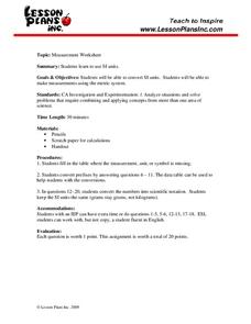 Measurement Worksheet Worksheet Measurement Worksheet Worksheet