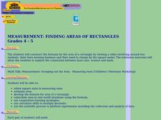 Measurement: Finding Areas of Rectangles Lesson Plan Measurement: Finding Areas of Rectangles Lesson Plan