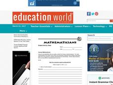 Mathematicians Worksheet Mathematicians Worksheet