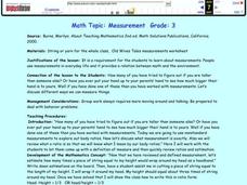 Measurements Lesson Plan Measurements Lesson Plan