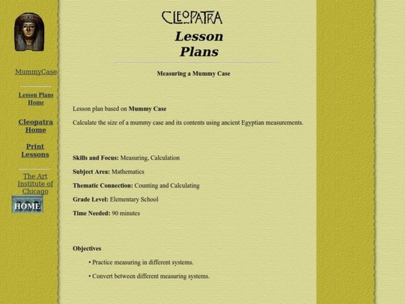 Measuring a Mummy Case Lesson Plan Measuring a Mummy Case Lesson Plan