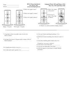 Measuring Density Worksheet Measuring Density Worksheet