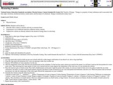 Measuring Calories Lesson Plan Measuring Calories Lesson Plan