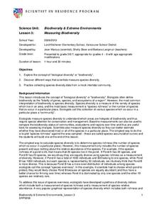 Measuring Biodiversity Lesson Plan Measuring Biodiversity Lesson Plan
