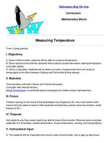 Measuring Temperature Lesson Plan Measuring Temperature Lesson Plan