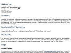 Medical Terminology Lesson Plan Medical Terminology Lesson Plan