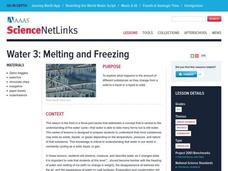 Melting and Freezing Lesson Plan Melting and Freezing Lesson Plan