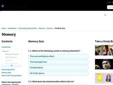 Memory Worksheet Memory Worksheet