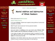 Mental Addition and Subtraction Lesson Plan Mental Addition and Subtraction Lesson Plan
