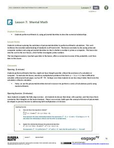 Mental Math Lesson Plan Mental Math Lesson Plan