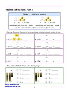 Mental Subtraction Methods Lesson Plan Mental Subtraction Methods Lesson Plan