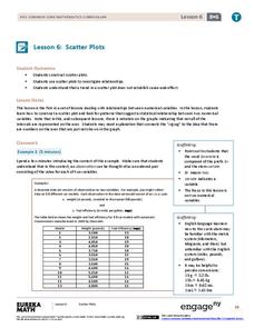 Scatter Plots Lesson Plan Scatter Plots Lesson Plan