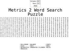 Metrics 2 Word Search Puzzle Worksheet Metrics 2 Word Search Puzzle Worksheet