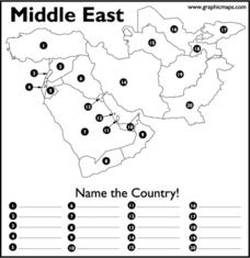 Middle East Worksheet Middle East Worksheet