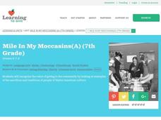 Mile in My Moccasins Lesson Plan Mile in My Moccasins Lesson Plan