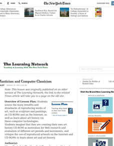 CD-ROManticism and Computer Classicism Lesson Plan CD-ROManticism and Computer Classicism Lesson Plan