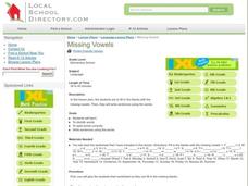 Missing Vowels Lesson Plan Missing Vowels Lesson Plan