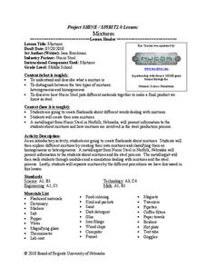 Mixtures Lesson Plan Mixtures Lesson Plan