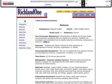 Mixtures Lesson Plan Mixtures Lesson Plan