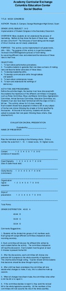Mock Congress Lesson Plan Mock Congress Lesson Plan