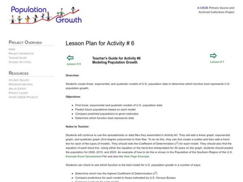 Modeling Population Growth Lesson Plan Modeling Population Growth Lesson Plan