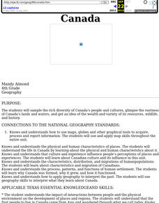 Canada Lesson Plan Canada Lesson Plan