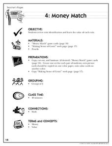 Money Match Lesson Plan Money Match Lesson Plan