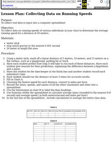 Collecting Data on Running Speeds Lesson Plan Collecting Data on Running Speeds Lesson Plan