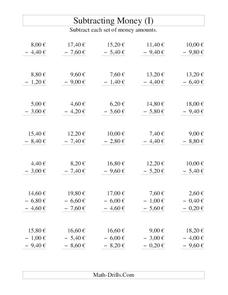 Money Subtraction (I) Lesson Plan Money Subtraction (I) Lesson Plan
