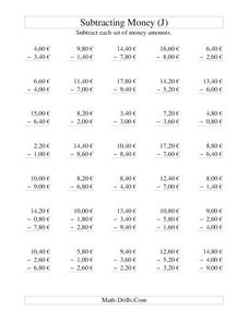 Money Subtraction (J) Lesson Plan Money Subtraction (J) Lesson Plan