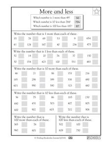 More and Less Worksheet More and Less Worksheet