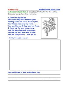 Mother's Day Worksheet Mother's Day Worksheet