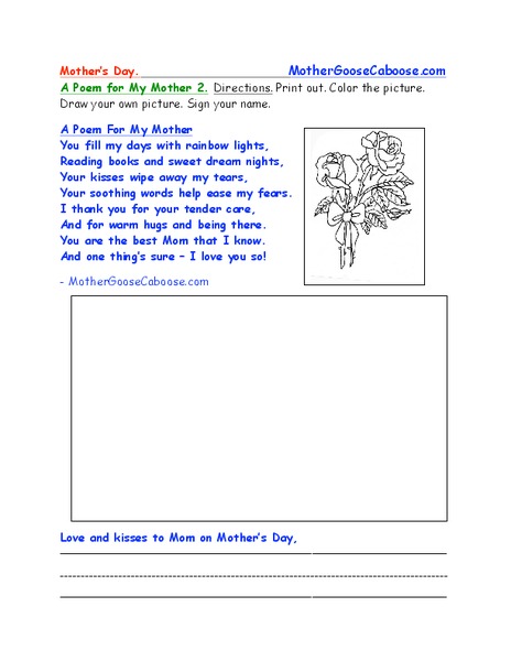 Mother's Day Worksheet Mother's Day Worksheet