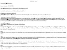 Motion and Forces Lesson Plan Motion and Forces Lesson Plan