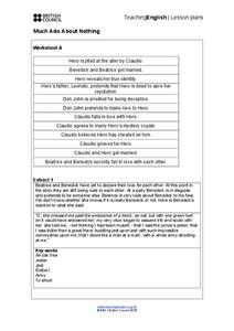 Much Ado About Nothing Worksheet Much Ado About Nothing Worksheet