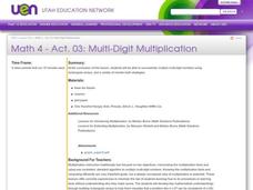 Multi-Digit Multiplication Lesson Plan Multi-Digit Multiplication Lesson Plan