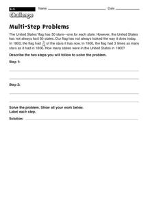 Multi-Step Problems Worksheet Multi-Step Problems Worksheet