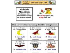 Multiple Meanings Worksheet Multiple Meanings Worksheet