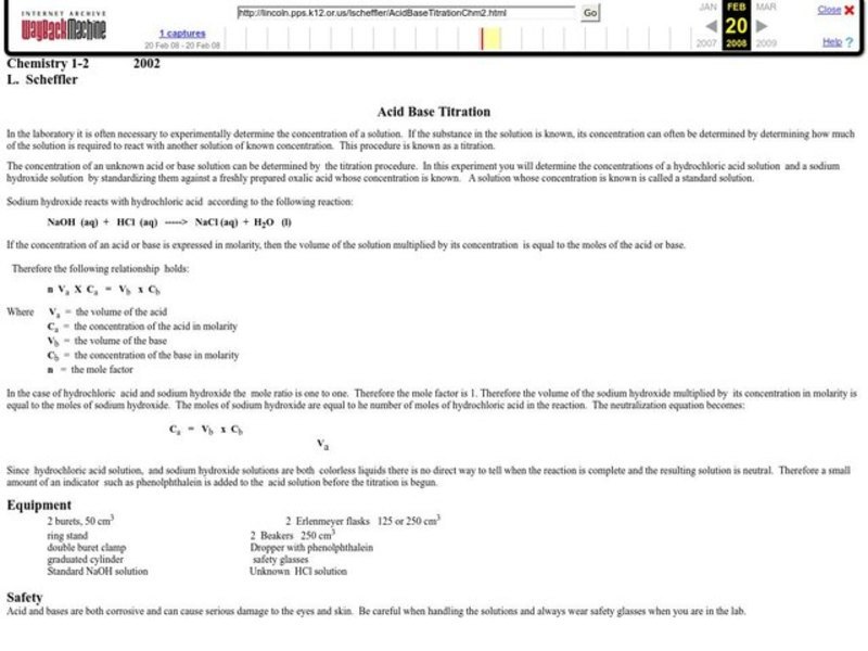 Acid-Base Titration Lesson Plan Acid-Base Titration Lesson Plan