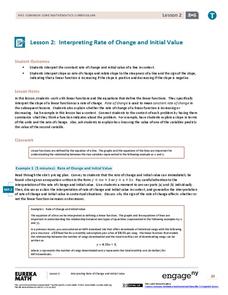 Interpreting Rate of Change and Initial Value Lesson Plan Interpreting Rate of Change and Initial Value Lesson Plan