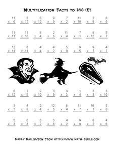 Multiplication Facts to 144 Worksheet Multiplication Facts to 144 Worksheet