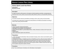 Actions Speak Louder than Words Lesson Plan Actions Speak Louder than Words Lesson Plan