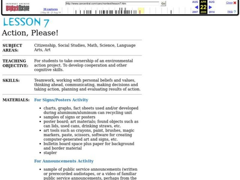 Action, Please! Lesson Plan Action, Please! Lesson Plan